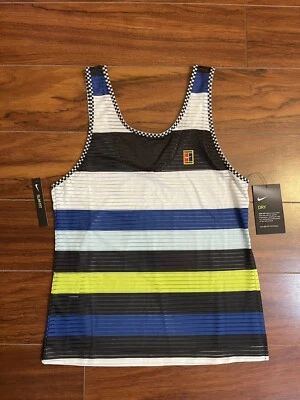 Camiseta sin mangas Nike Court Tennis Dri-Fit multicolor a rayas AJ8675-100 para mujer talla XS Foto 1 de 4