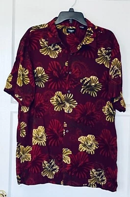 Camisa Estilo Hawaiano - Estampado Floral Hibisco - Talla XL Foto 1 de 4