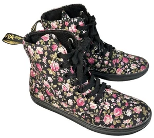 DOC MARTENS Hackney Combat Boot Size EU 38 US 6 Canvas Shoe Floral Cottagecore - Picture 1 of 11