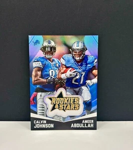 2015 PANINI ROOKIES & STARS CALVIN JOHNSON AMEER ABDULLAH EMBROIDERED PATCH - Picture 1 of 2