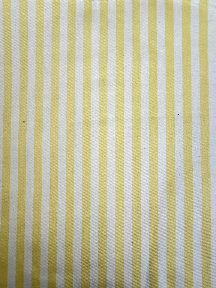 Yellow And White Stripe Fabric Decorator Weight 21" x 55" Cotton Remnant Sewiing - Image 1 of 4