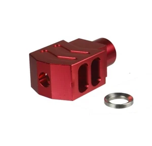 Low Concussion 5/8x24 TPI Competition Tanker Muzzle Brake Aluminum Red For 308 - Picture 1 of 5