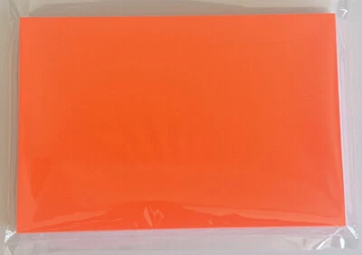 SANCTO Pack 25 Day Glo Orange 10x15cm Cards for Retail Pricing Display/Crafts
