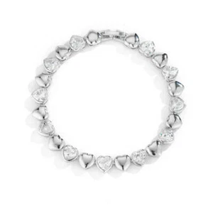 European and American Fashion Cuban Bracelet Anklet Jewelry Peach Heart Alloy Zi - Picture 1 of 9