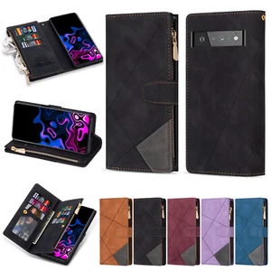 FR Google Pixel 9 Pro XL/7A/8 Reißverschluss Brieftasche Tasche PU Leder Lanyard Strap Case - Bild 1 von 44
