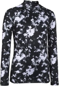 Under Armour Big Boys UA ColdGear Armour Printed Fitted Mock YXS Black - Picture 1 of 2