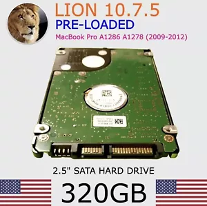 MacBook Pro Mac Lion 10.7 320GB 2.5 SATA Hard Drive 2011 2010 2009 A1278 A1286 - Picture 1 of 6