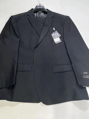 Traje Para Hombres Angelo Rossi Negro Rayas 2 Piezas Ajuste Clásico 46S NUEVO Foto 1 de 4