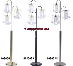 NEW 3-Color Base w/ Faux Crystal Ornaments Shades Finish 63" Floor Lamp 6866 - Picture 1 of 4