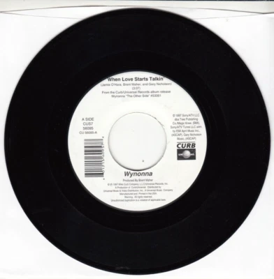 WYNONNA - WHEN LOVE STARTS TALKIN' - ORIGINAL CURB RECORDS 45 - GREAT SHAPE - Image 1 of 2