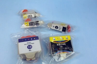 5- SEALED Kodak High Capacity Color/Black XL Ink Cartridges  KD-10C & KD-10BK  - Image 1 of 4