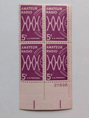 5¢ Amateur Radio Plate Block - Image 1 of 2