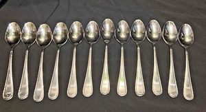 Set of 12 Pfaltzgraff BELLA 18/10 Stainless 8" Oval Soup Spoons Excellent - Picture 1 of 6
