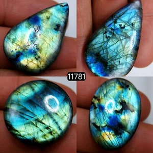 4 Pcs 138 Cts Natural Labradorite Cabochon Gemstone Lot 38X22-29X19mm #R-11781 - Picture 1 of 4