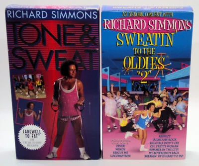 Richard Simmons TONE & SWEAT & Seatin' To The Oldies 2 VHS Vintage Video Tapes - Image 1 of 4