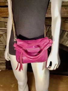 Foley & Corinna Disco City Fuchsia Chain Crossbody / Folder Over Hand Bag Purse - Picture 1 of 9