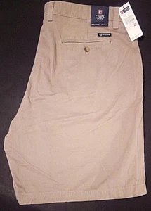 CHAPS Men's Shorts 40 X 9 Beige Tan Brown 100% Cotton Flat Front - Picture 1 of 2