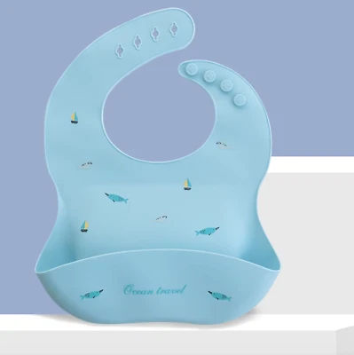 Baby Bibs Wholesale Baby Feeding Washable Waterproof Baby Bibs with Snaps - Image 1 of 4