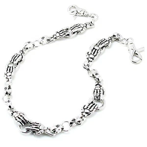 DK Close Skeleton Hand Biker Trucker Key Jean Wallet Chain (24") Silver CS03 - Picture 1 of 4