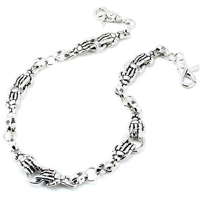 Cadena billetera jean llave motociclista camionero mano esqueleto cierre DK (24") plateada CS03 Foto 1 de 4