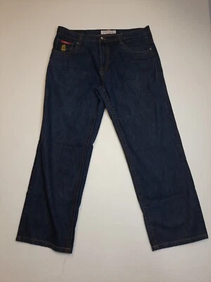 Miskeen Original Jeans Men's Large Size 40 x 31 Embroidered Dark Washed Denim  - Image 1 of 4