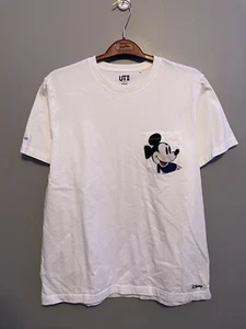 Uniqlo Mickey Mouse Andy Warhol Collab Pocket T-Shirt White L Embroidered (B247) - Picture 1 of 7