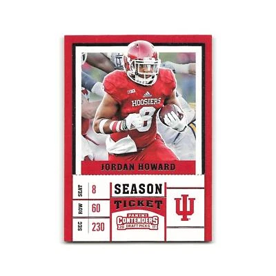 Jordan Howard 2017 Panini Contenders Draft Picks #54 Indiana Hoosiers NM - Image 1 of 3