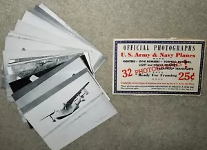 WW2 Official US Army & Navy Planes 32 Photographs Collection, Original Envelope - Picture 1 of 7