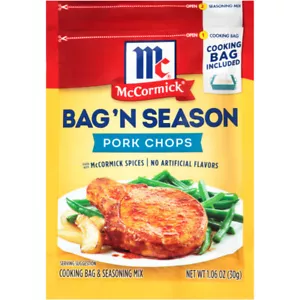 McCormick Pork Chop Bag 'N Season sacchetto da cucina e condimento - 1,06 once - OGNUNO - Foto 1 di 2