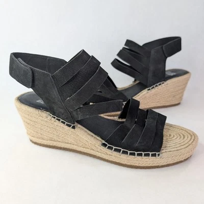 NEW Eileen Fisher Black Suede Largo Espadrille Sandals Size 10 - Image 1 of 4