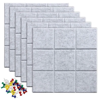 Large Cork Board Felt Board Tiles for Walls with 30 Push Pins, 11.8"x11.8" Pa... - Image 1 of 4