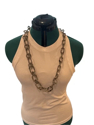 Anthropologie Grey Chain Plastic Necklace - Image 1 of 4