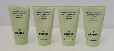 4 pk PIPETTE Mineral Sunscreen Broad Spectrum SPF 50 1 fl oz SEALED - Image 1 of 2