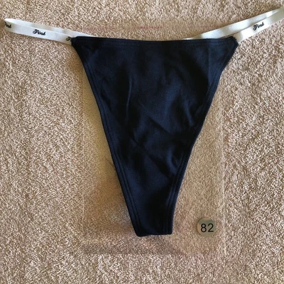 Pink By Victorias Secret Medium Navy Blue High Leg Logo Thong Panties  - Image 1 of 4