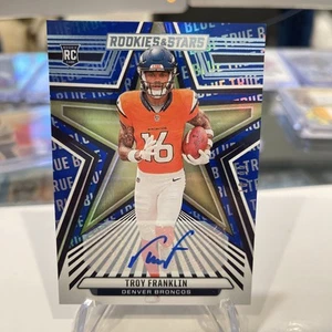 2024 ROOKIES & STARS 🔥 TROY FRANKLIN Blue Rookie Auto /99 🔥 Broncos - Picture 1 of 4