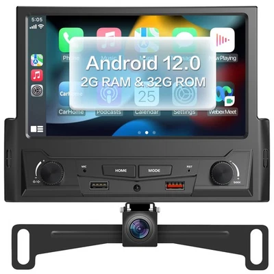Único 1-DIN 7" táctil estéreo para automóvil Apple CarPlay y Android automático Bluetooth + cámara Foto 1 de 4