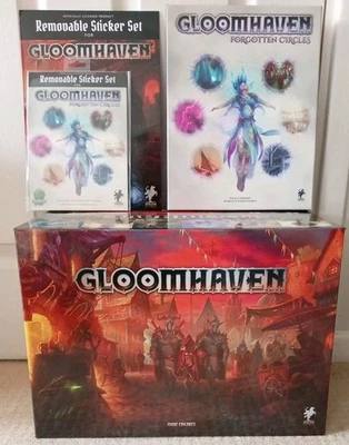 Gloomhaven + Forgotten Circles Expansion + wooden storage + removable stickers - Image 1 of 3