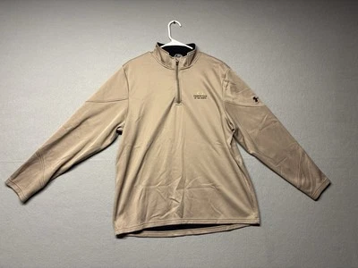 Suéter polar Under Armour para hombre grande marrón 1/4 cremallera golf Foto 1 de 4
