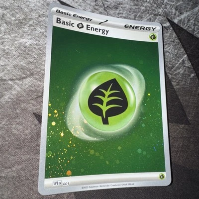 Basic Grass Energy (Cosmos Holo) 001 Sv01: Scarlet & Violet Base Set Holo - Image 1 of 2