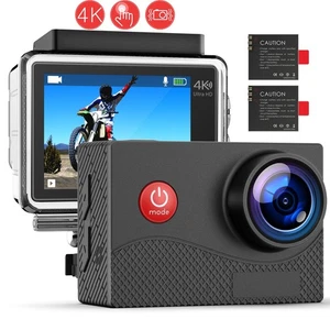 4K Ultra Hd Action Camera Touch Screen EIS WiFi 30M Underwater Camera 2-Inch IPS - Picture 1 of 8