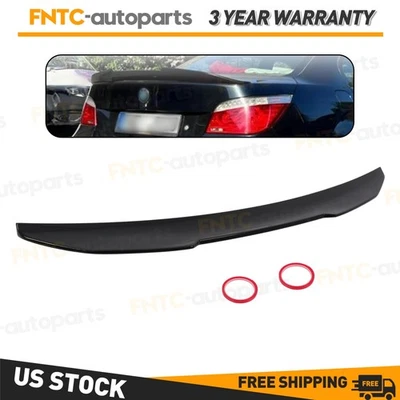 For 2004-10 BMW 5-Series E60 525i 528i Gloss Black Rear Trunk Spoiler Wing Lip Foto 1 de 4