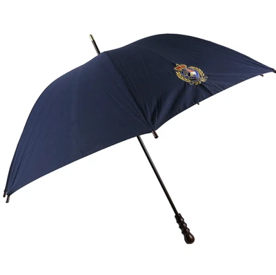 De Colección Ralph Lauren Corona Crestado Azul Marino Paraguas con Mango de Madera Polo 36 x 45" Foto 1 de 4