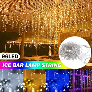 13ft-130ft LED Fairy Icicle Curtain Lights Party Indoor Outdoor Xmas Decoration - Picture 1 of 32