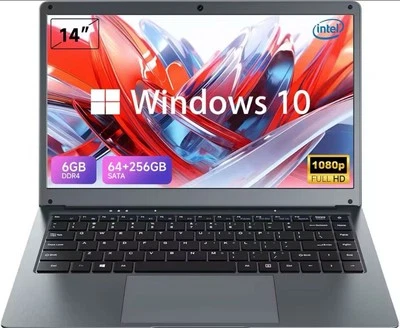 14 Inch Laptop Intel Celeron N3350 6GB RAM 64GB+128GB SSD 1366X768 Display Windo - Image 1 of 4