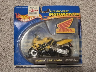 Мотоцикл Hot Wheels Honda CBR 600F4 желтый масштаб 1:18  - Изображение 1 из 2