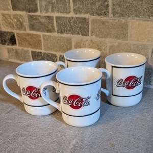 4 Vintage 2002 Coca Cola Kaffee Tee heißer Kakao Becher Steinzeug Sakura - Bild 1 von 4