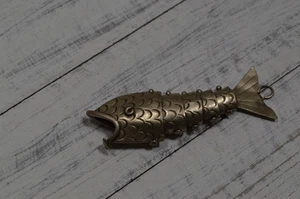 Vintage, MCM, Sterling Silver Articulated Fish Pendant, estate find - Picture 1 of 6