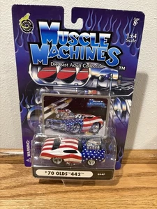 Rare Muscle Machines Stars & Stripes ‘70 Olds 442 Chase Red White Blue - Picture 1 of 2