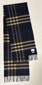 Burberry Scarf 100%Cashmere, Multicolour Check Pattern Made In Scotland - Picture 1 of 7