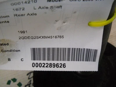 Axle Shaft Rear Axle Fits 88-95 CHEVROLET 10 VAN 234466 - Image 1 of 4